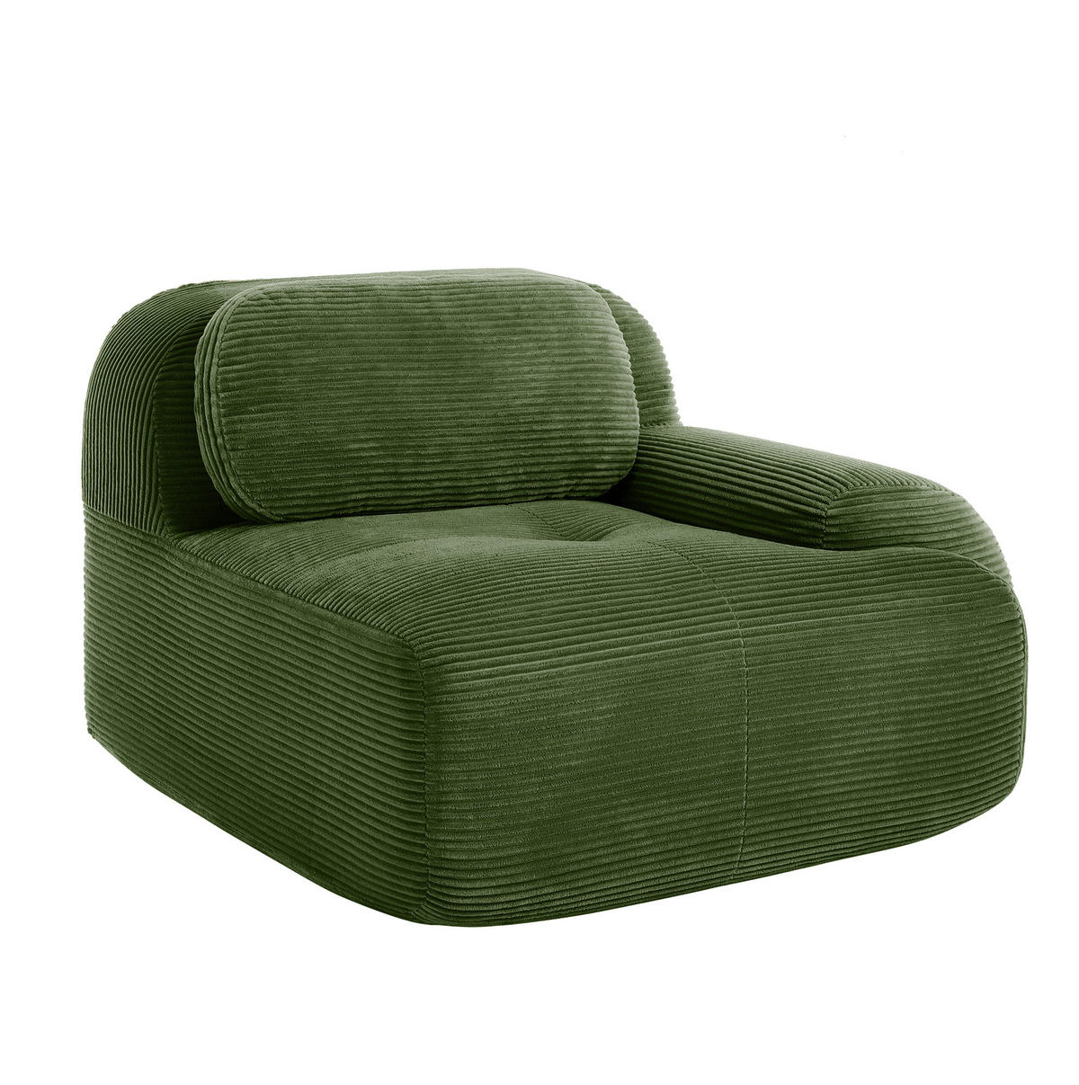 ECKSOFA 104/103/75 cm grün aus Cordstoff modular und montagefrei - Grün, Textil (103/104cm) - OKWISH