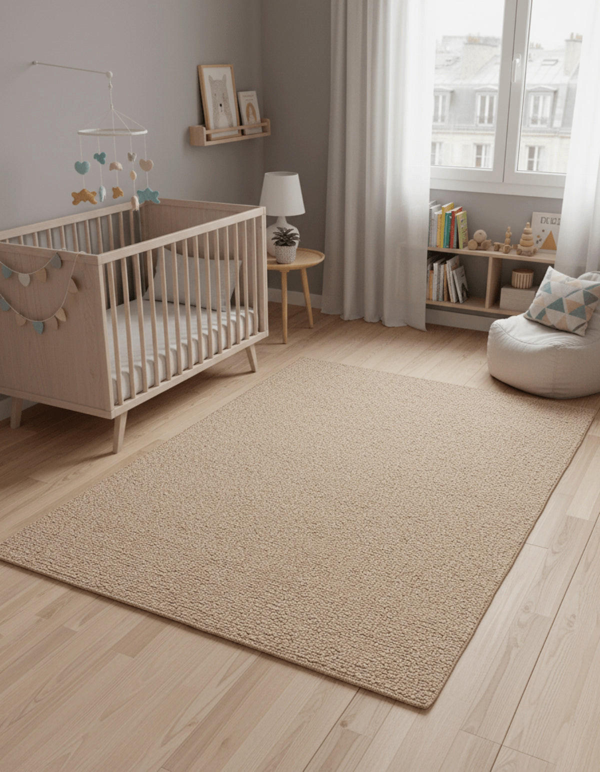 TEPPICH in Uni-Optik mit Schlingenflor beige - Beige, Textil (80/150cm) - AFK Living