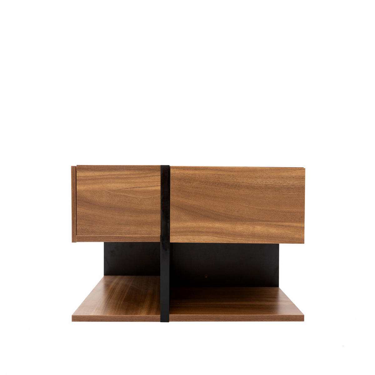 COUCHTISCH 4 Schubladen 78x78cm Linien-Design Natur - Braun, Holz (60/39/29.5cm) - FLIEKS