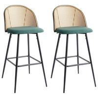 BARSTÜHLEN 2er-Set Schwarz Cornell - Schwarz/Braun, Metall (46/104/51cm) - Beliani