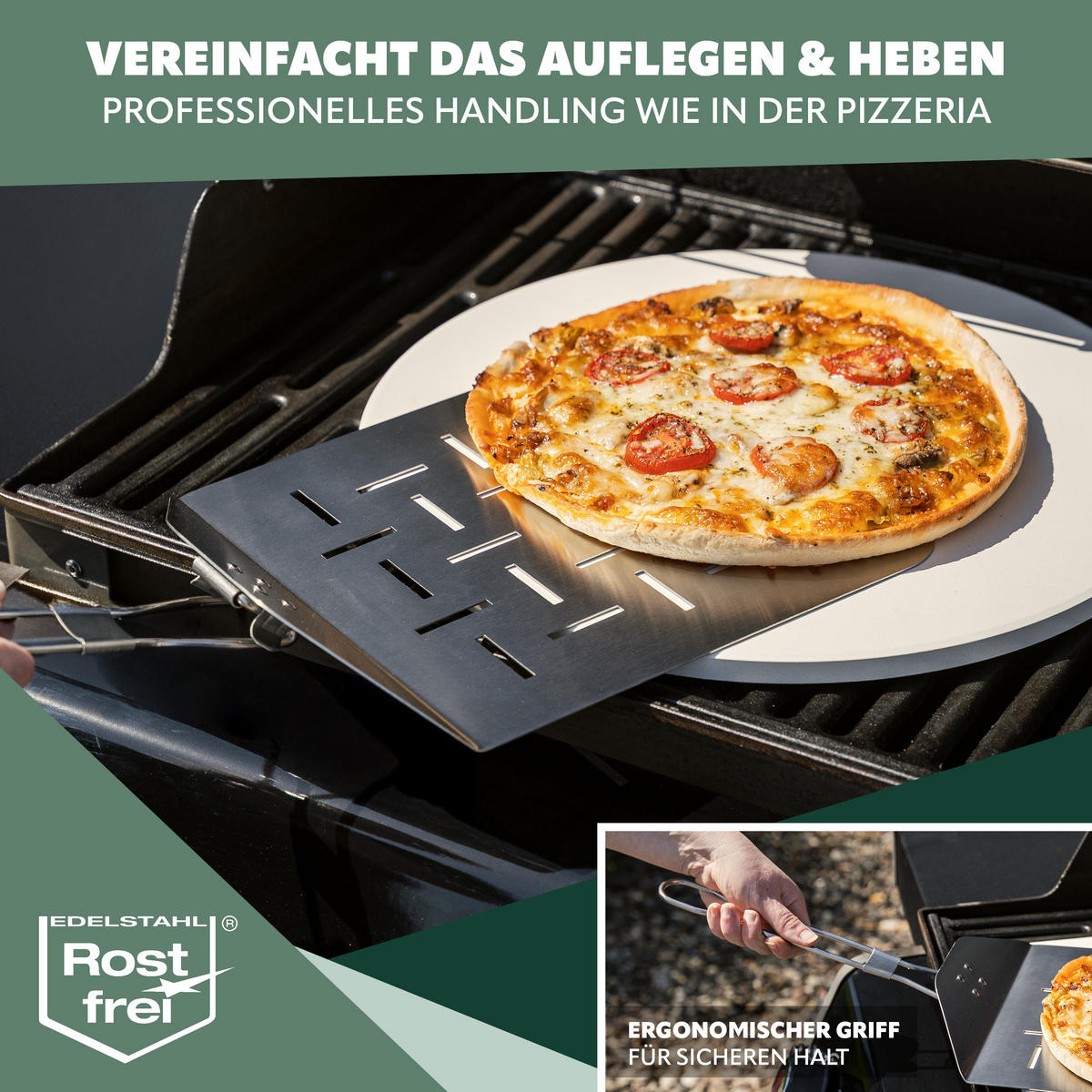 PIZZAHEBER, silber, Edelstahl - Edelstahlfarben, Metall (24/24/55cm) - bremermann