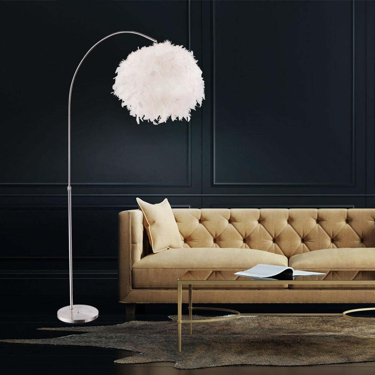 LED STEHLEUCHTE Metall Weiß - Weiß, Metall (96/96/196cm) - Globo Lighting