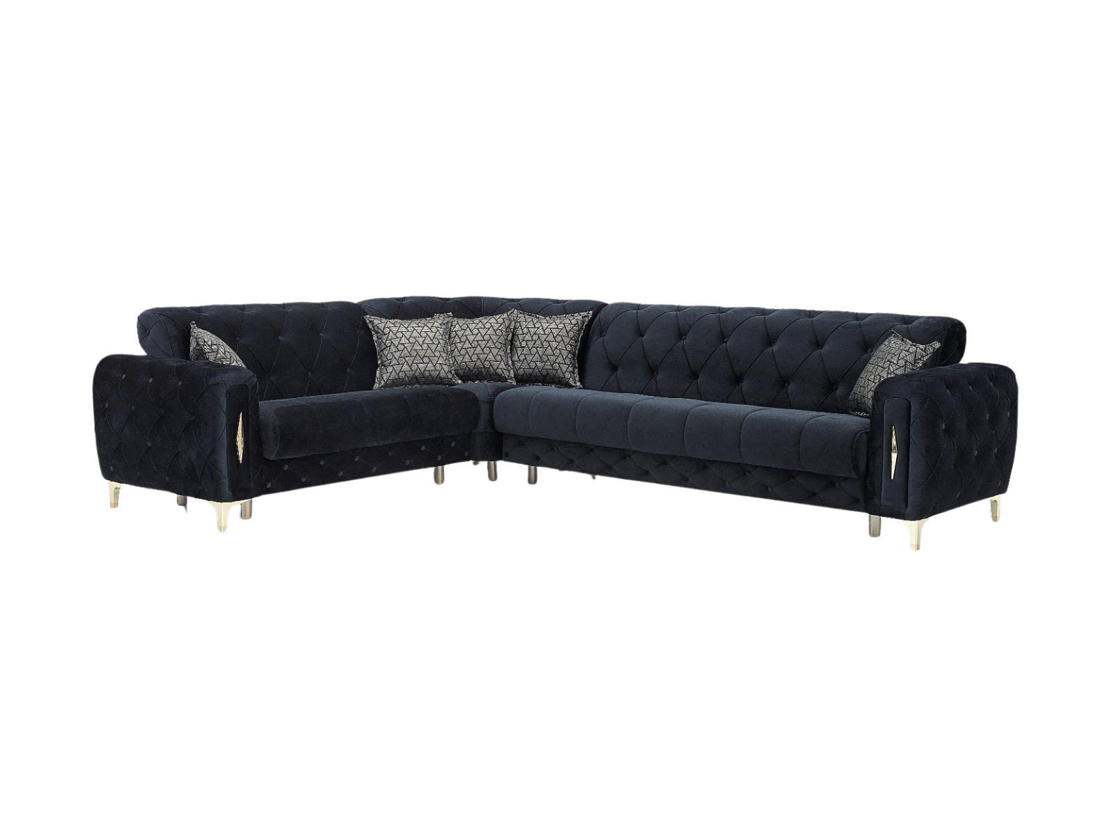 ECKSCHLAFSOFA Patna Schwarz - Langer Schenkel Rechts - Schwarz, Holzwerkstoff/Kunststoff (245/315cm) - Villa Möbel