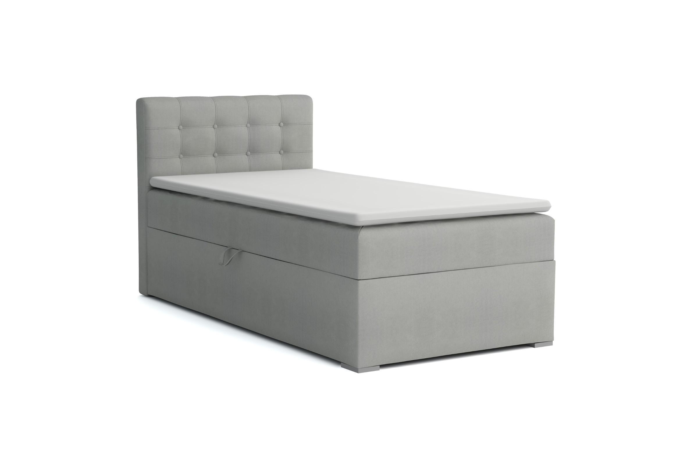 BOXBETT JUNG 3 100/200 Hellgrau H4 Öffnung links - Hellgrau, Holz/Holzwerkstoff (100/200cm) - Deine Möbel 24