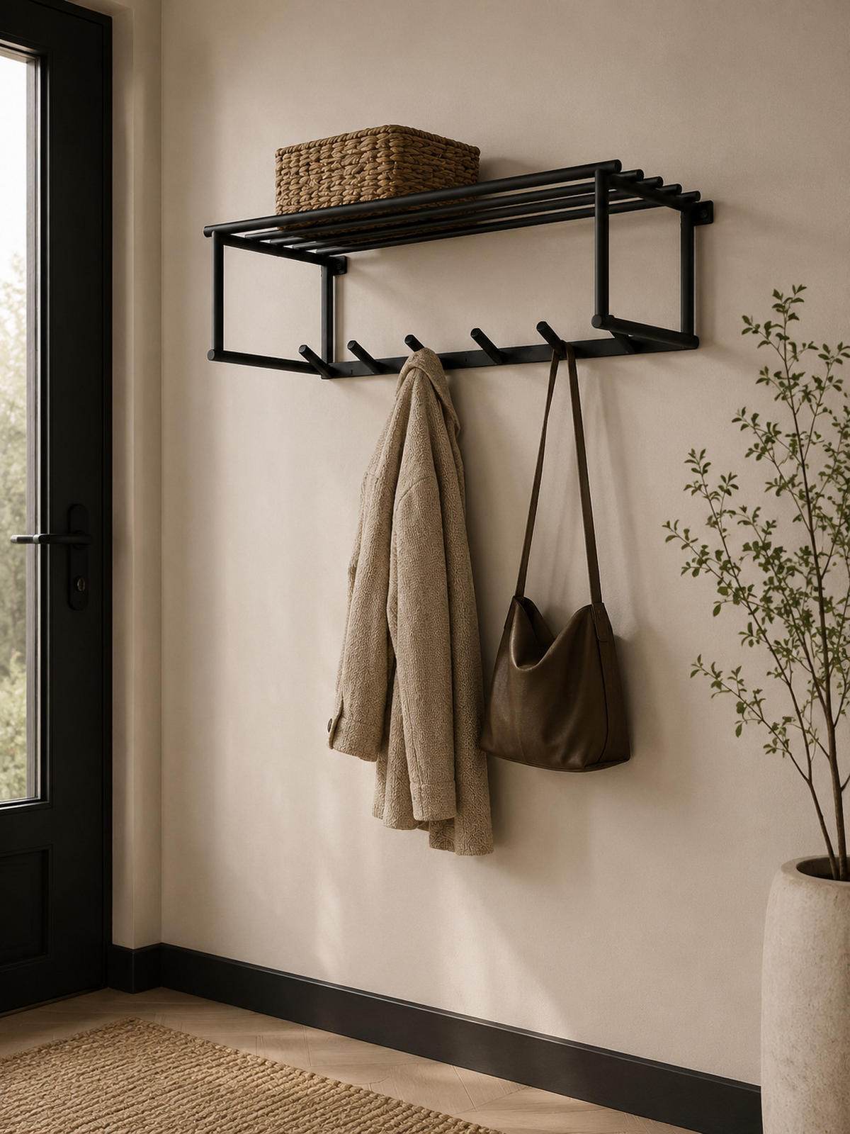KLEIDERABLAGE Eddy - Schwarz, Metall (80/24/30cm) - LOFT42