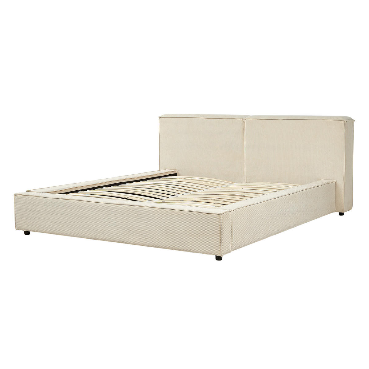 POLSTERBETT 160/200cm Beige Linards - Beige, Naturmaterialien/Textil (160/200cm) - Beliani