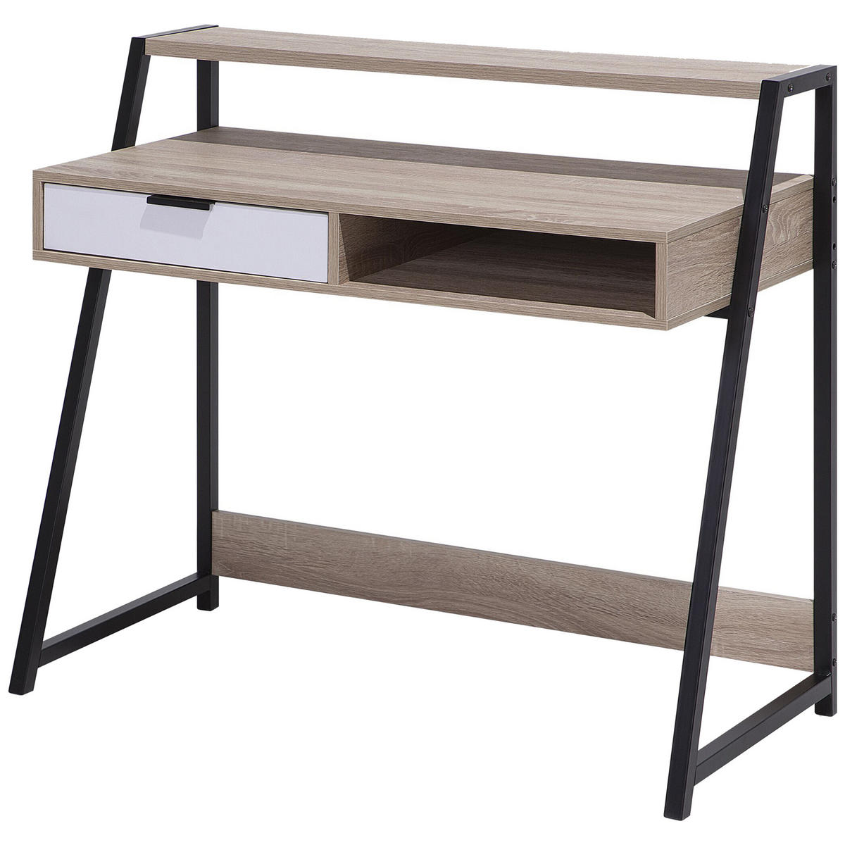 SCHREIBTISCH heller Holzfarbton 100/50/92 cm Calvin - Hellgrau, Holzwerkstoff (50/100/92cm) - Beliani