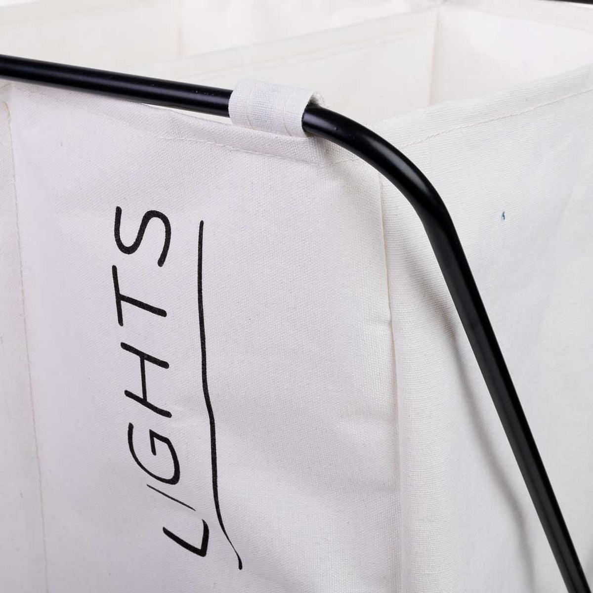 WÄSCHEKORB aus metall 66x40x56cm - Weiß, Textil (66/56/40cm) - Wanderlust