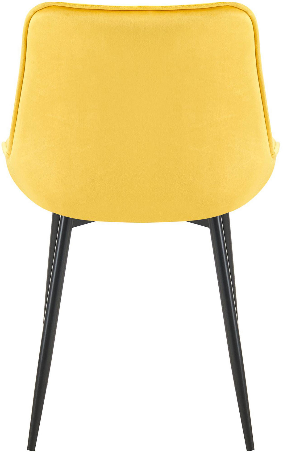 STUHL Samt gelb - Gelb/Schwarz, Textil/Metall (52/84/59cm) - CLP