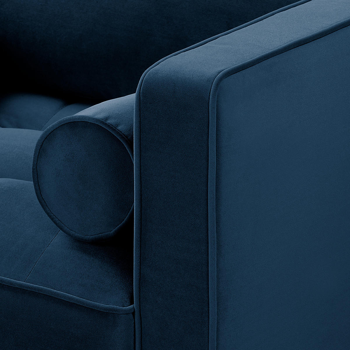 2-SITZER SOFA - Samt - Dunkelblau, Textil (150/80/86cm) - home24