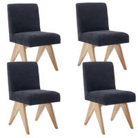 ESSZIMMERSTÜHLE 4er Set Chenille Holzkohle - Anthrazit, Textil (46/86/60cm)