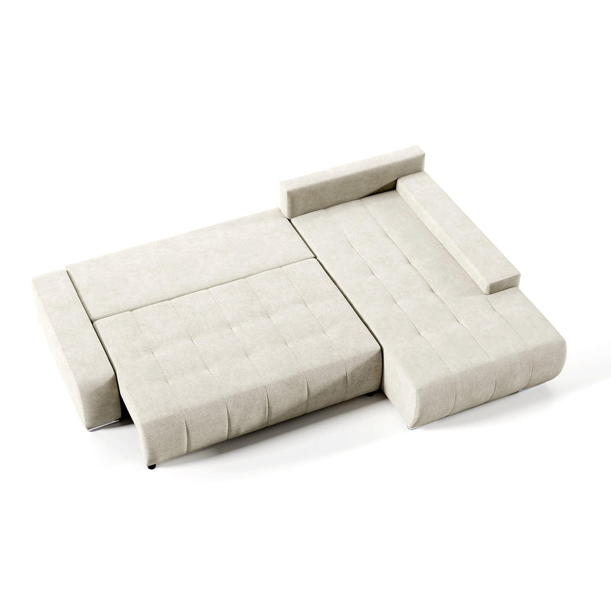 ECKSOFA Jonas 4 Sitzplätze Cremeweiß - Weiß, Holzwerkstoff (265/185cm) - Petits-meubles