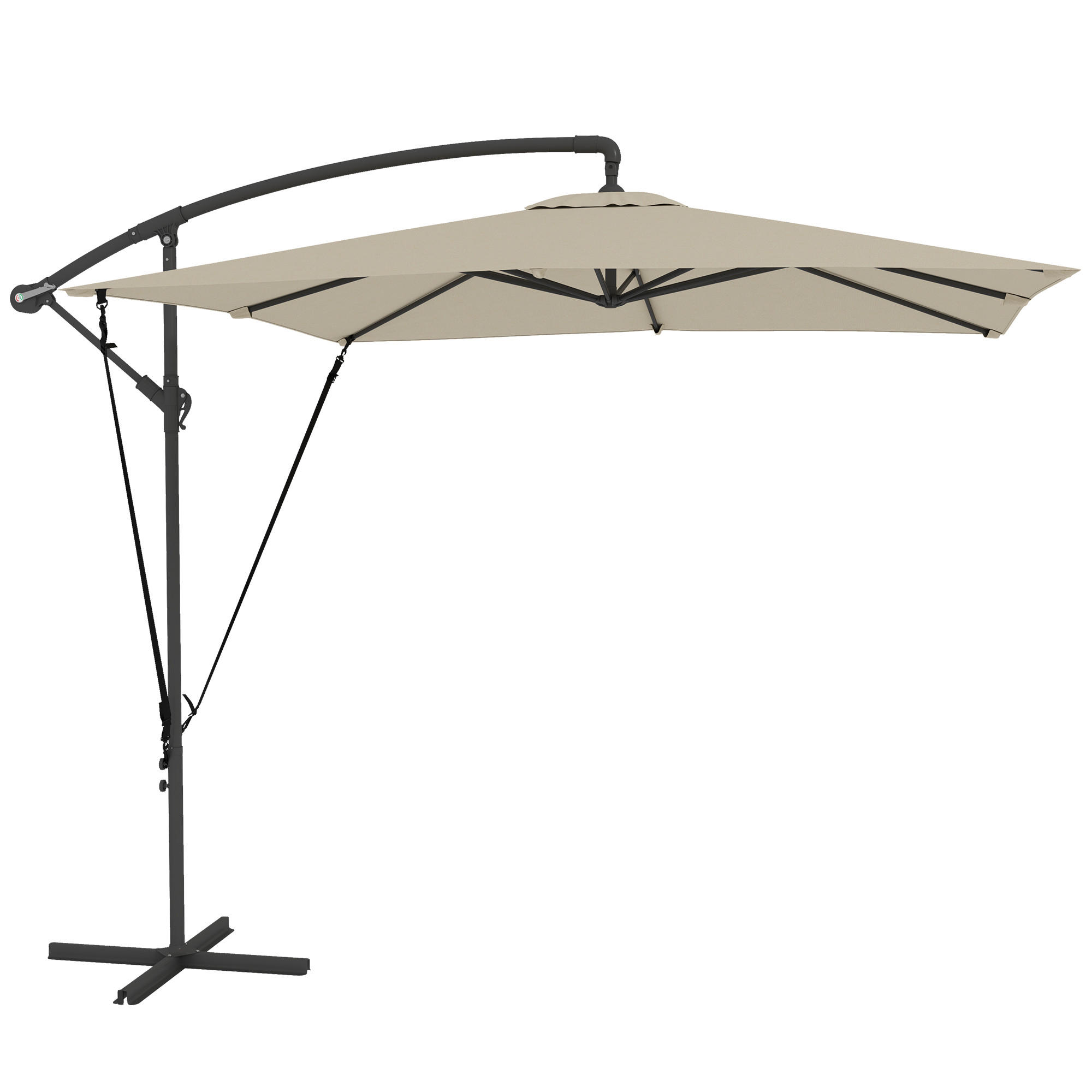 AMPELSCHIRM Khaki 247/247/256 cm - Taupe, Metall (247/247cm) - PANGIVO