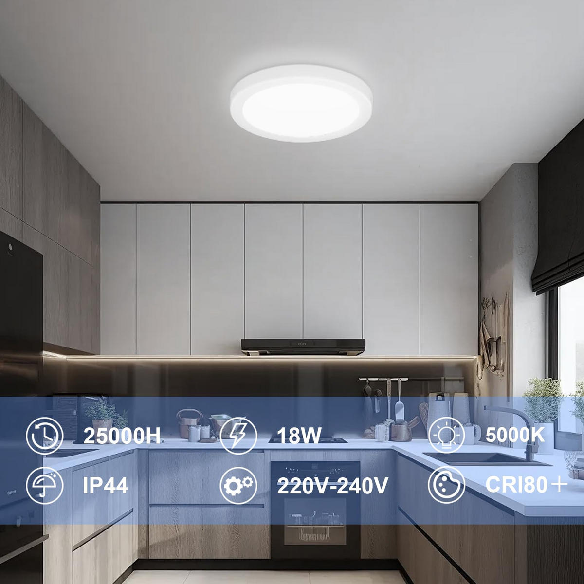 LED-DECKENLEUCHTE Miraj 23/3/23 cm （2er-set） - Weiß, Kunststoff (23/23/3cm) - ZMH
