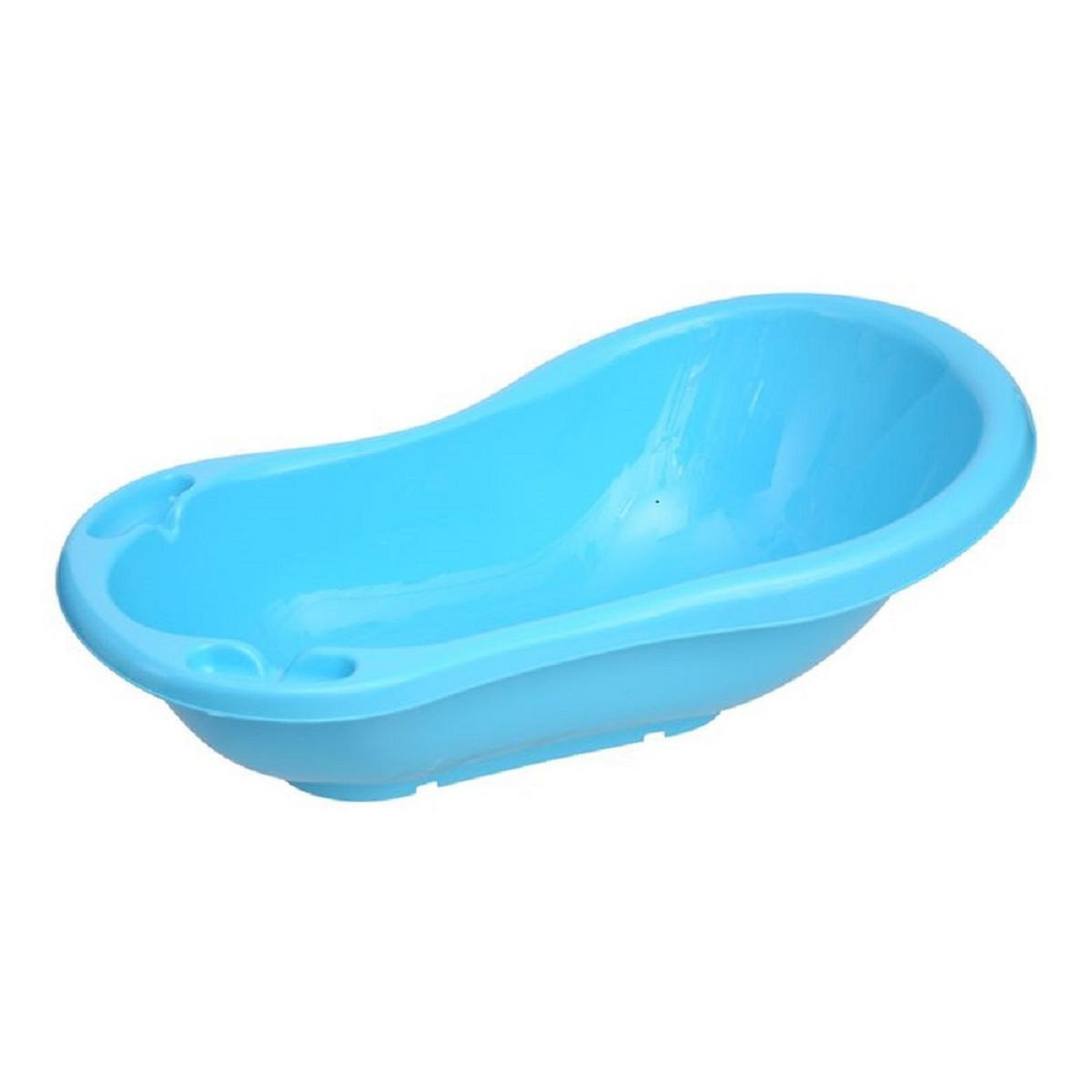 BABYBADEWANNE 84 cm mit Ablagefächer hellblau 84 cm lang, ergonomische Form ab Geburt - Blau, Kunststoff (46/84cm) - Lorelli