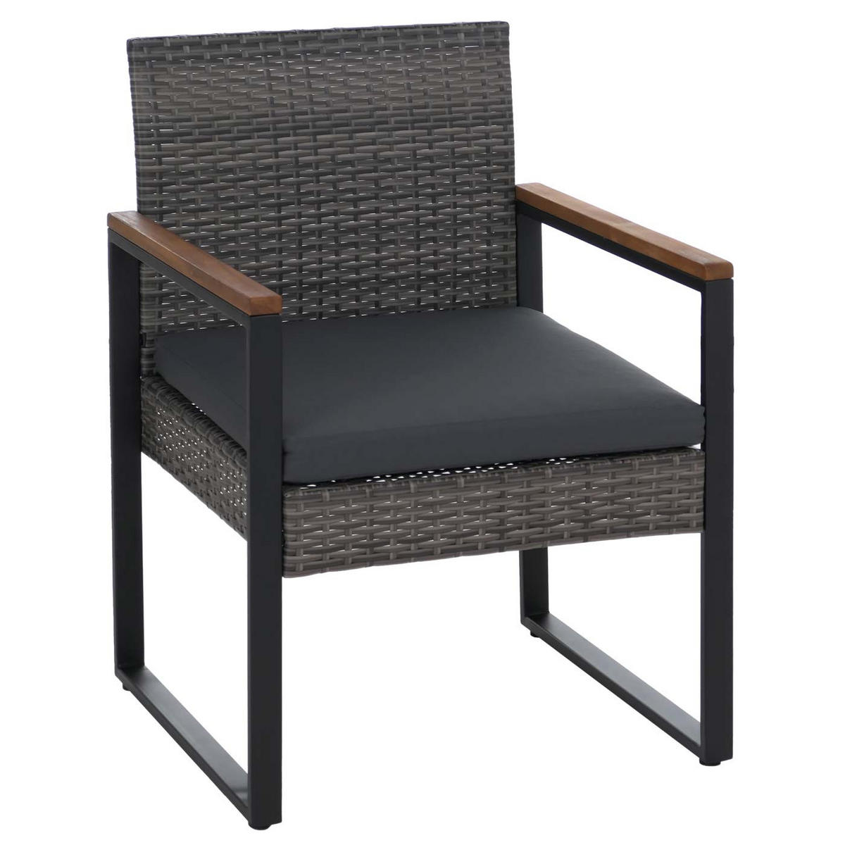 LOUNGE-SET Garten 2x Stuhl Grau Polster Grau - Grau, Metall - PROREGAL