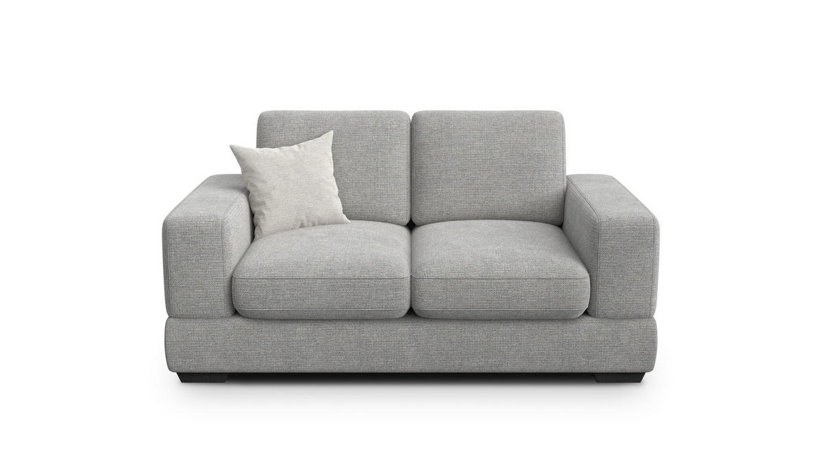 SOFA OTTO 2-Sitzer, grau - Schwarz/Grau, Holz/Textil (171/89/98cm) - Courtois Laville