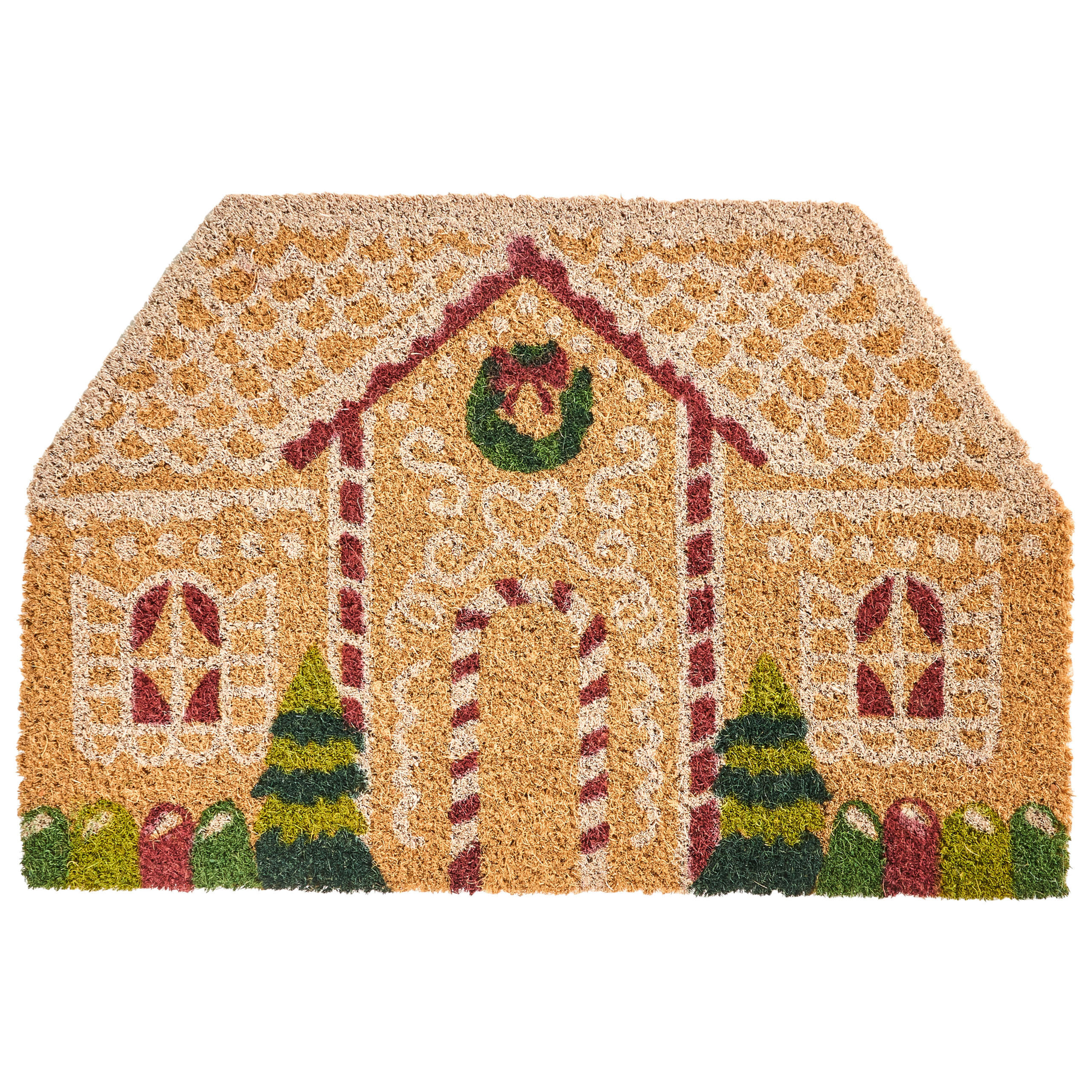 FUSSMATTE Naturfarben 40/60 cm Weihnachtsmotiv Kokosfasern Selatna - Naturfarben, Textil (40/60cm) - Beliani