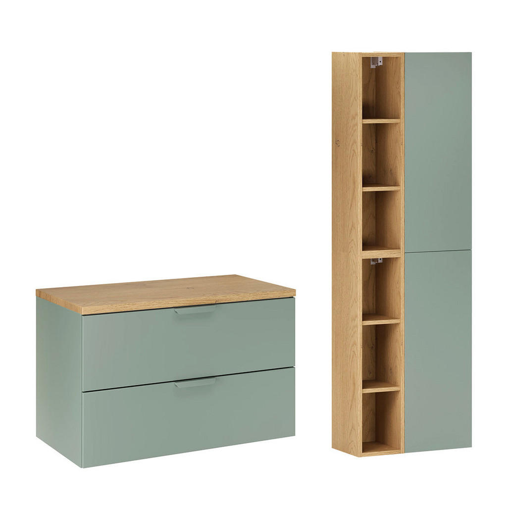 Petits-meubles KOUPELNOVÝ NÁBYTEK 80.6cm Oria 2er-Set Zelená