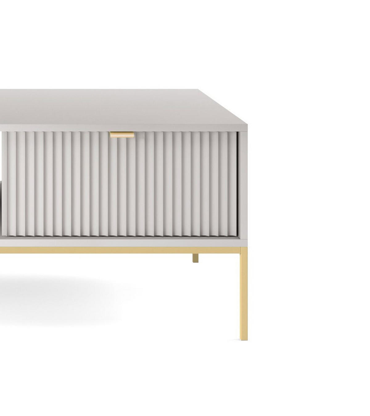 COUCHTISCH NOVA - L104, goldenen Akzenten, 104x68x46 cm Grau - Goldfarben/Graphitfarben, Holzwerkstoff/Kunststoff (68/104/46cm) - DomoHome