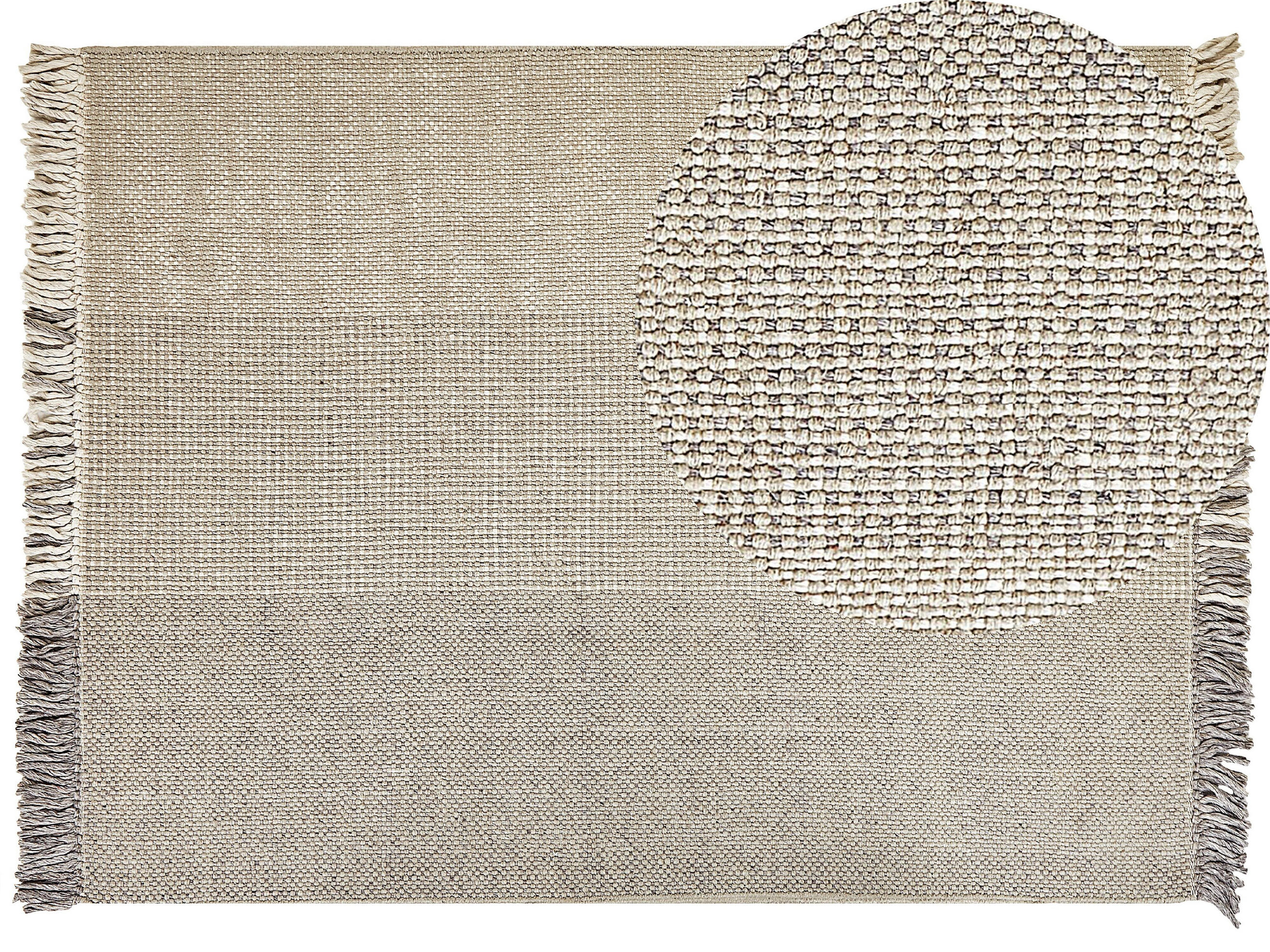 TEPPICH geflochten Tekeler 230/160 cm - Grau, Textil (160/230cm) - Beliani