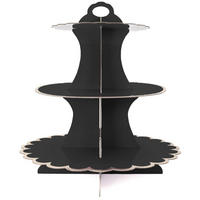 TORTENSTÄNDER aus Karton - Schwarz, Kunststoff (30/33/30cm) - Intirilife