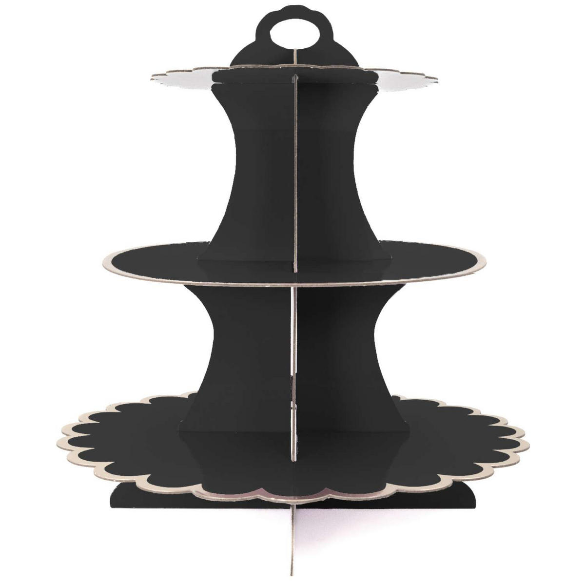 TORTENSTÄNDER aus Karton - Schwarz, Kunststoff (30/33/30cm) - Intirilife