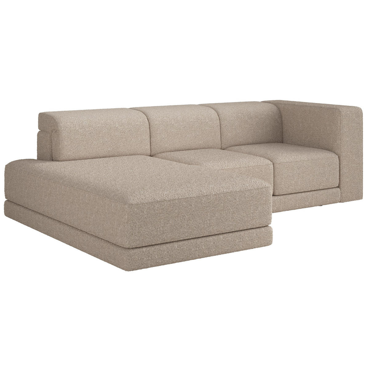 ECKSOFA Novals L-Form, 4-Sitzer, links 278 cm - Ecru/Schwarz, Holz/Kunststoff (278/168cm) - Selsey