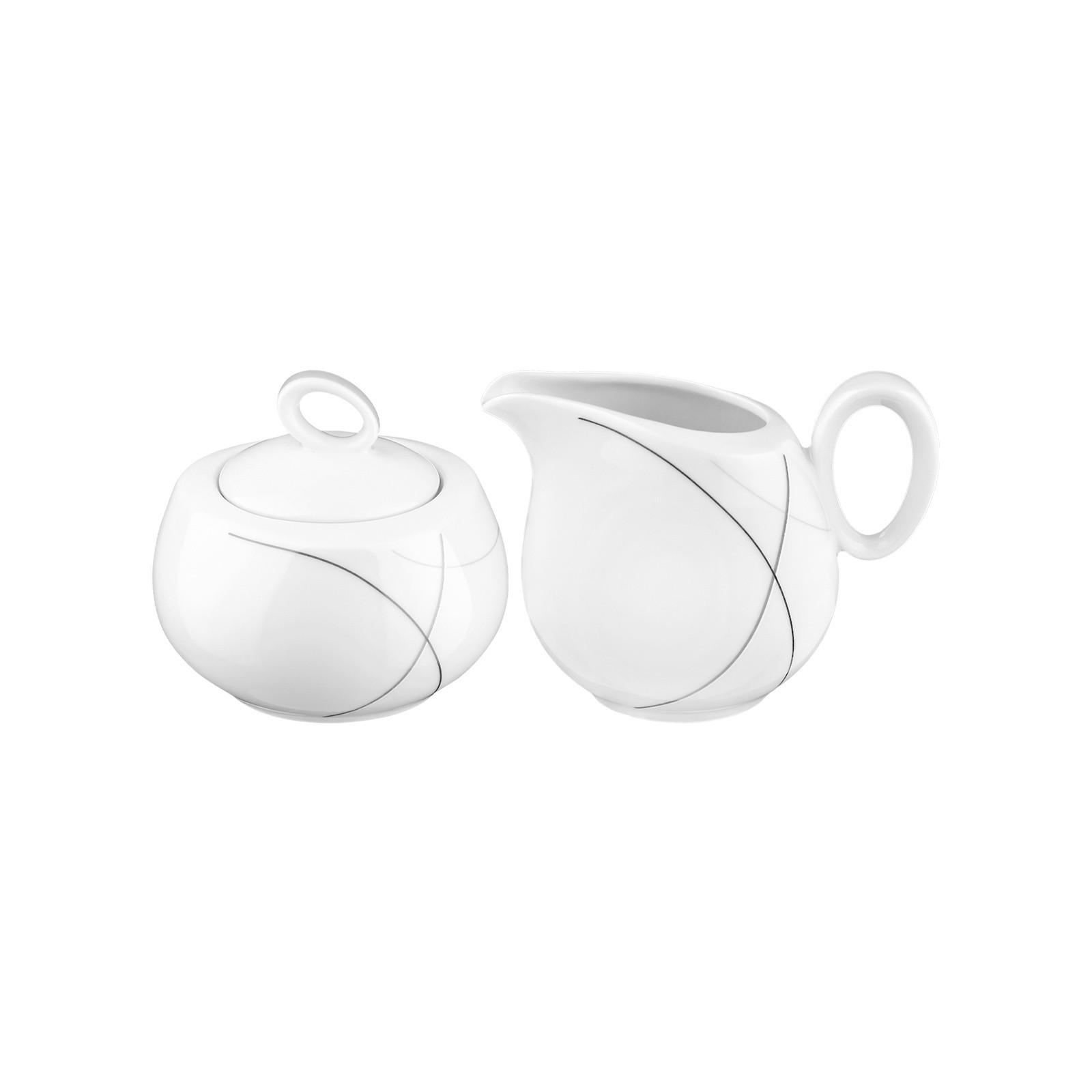 MILCH- UND ZUCKER-SET Trio Highline weiß-grau 2er Set - Weiß/Grau, Keramik (1/1cm) - Seltmann Weiden