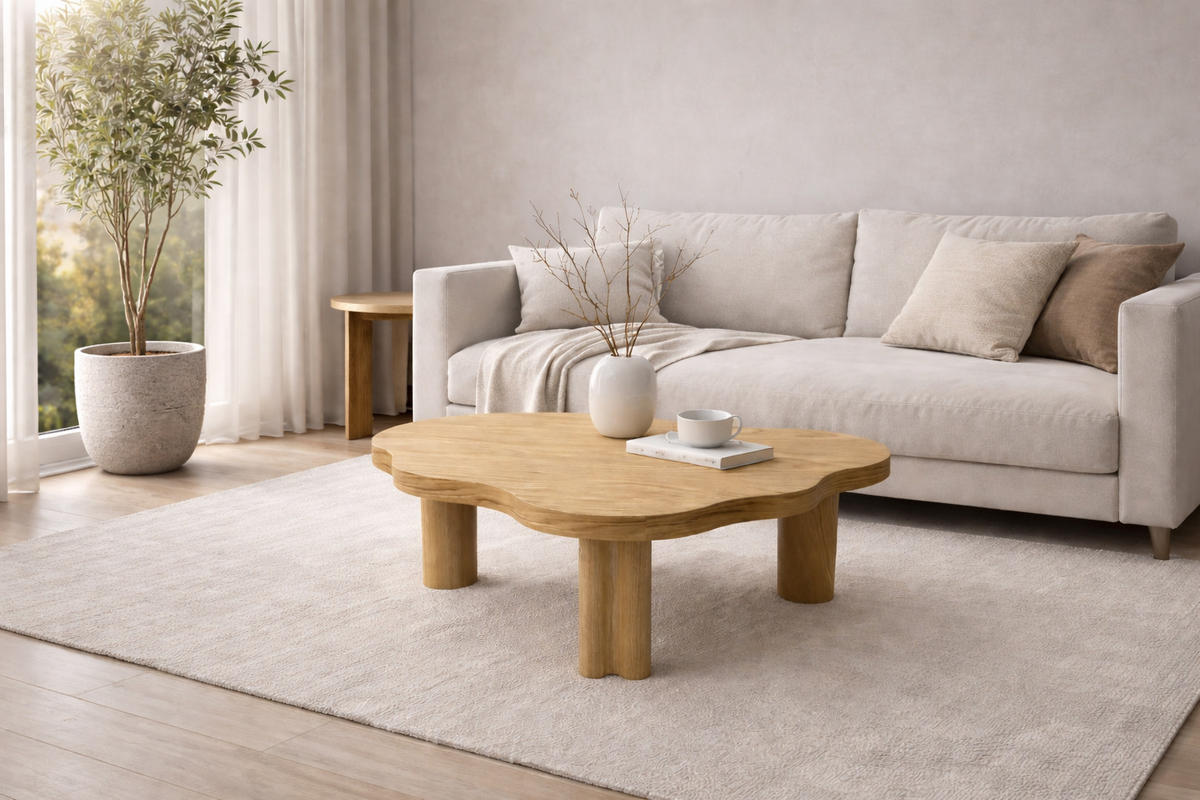 COUCHTISCH ORGANICA natürliche Qualität, solide und modern Eiche - Eichefarben, Eichenholz/Holz (63/100/38cm) - Kaiser Möbel