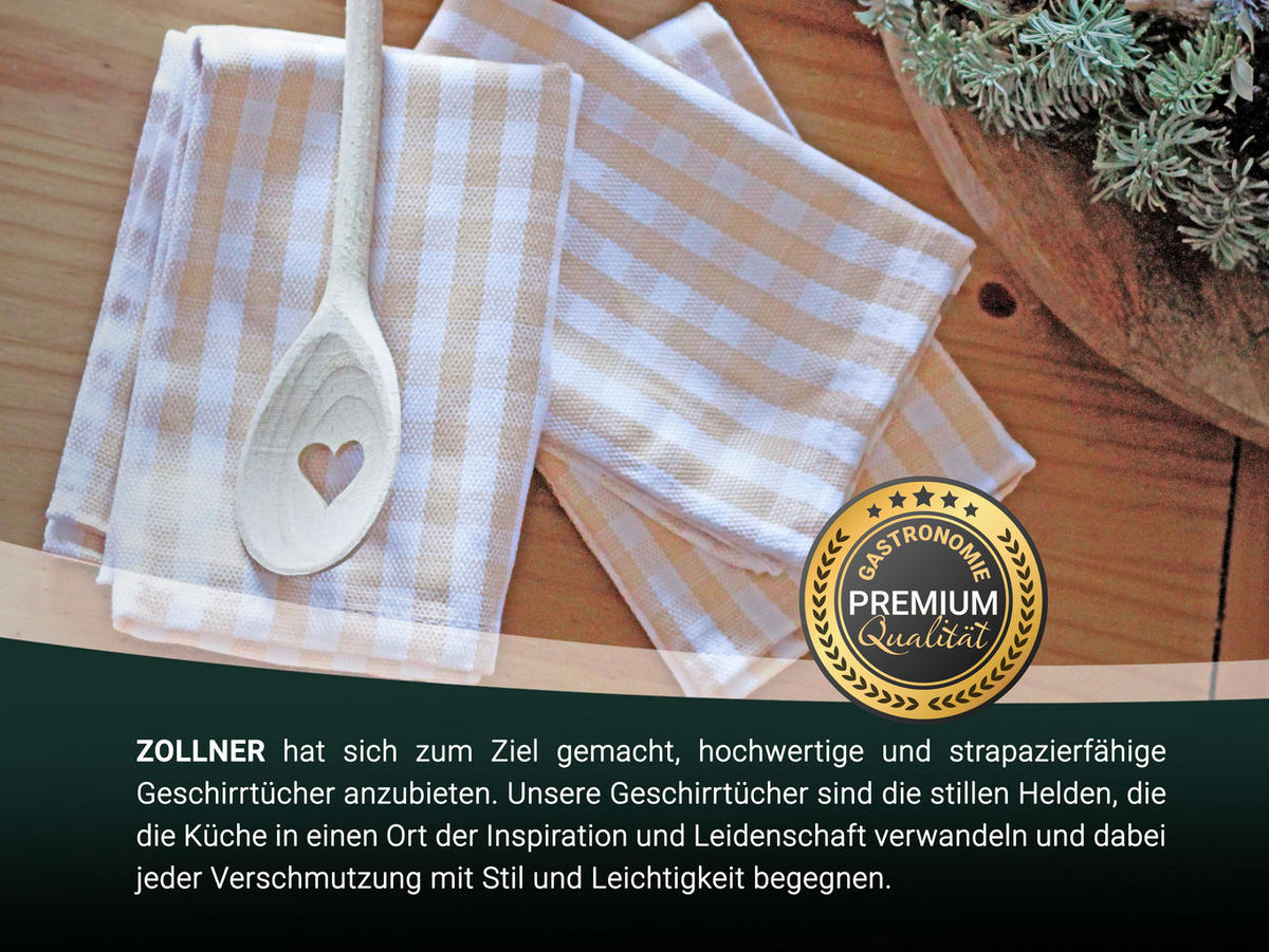 GESCHIRRTÜCHER, 5er-Set, 50x70 cm, 100% Baumwolle, Braun - Beige, Textil (50/70cm) - Zollner