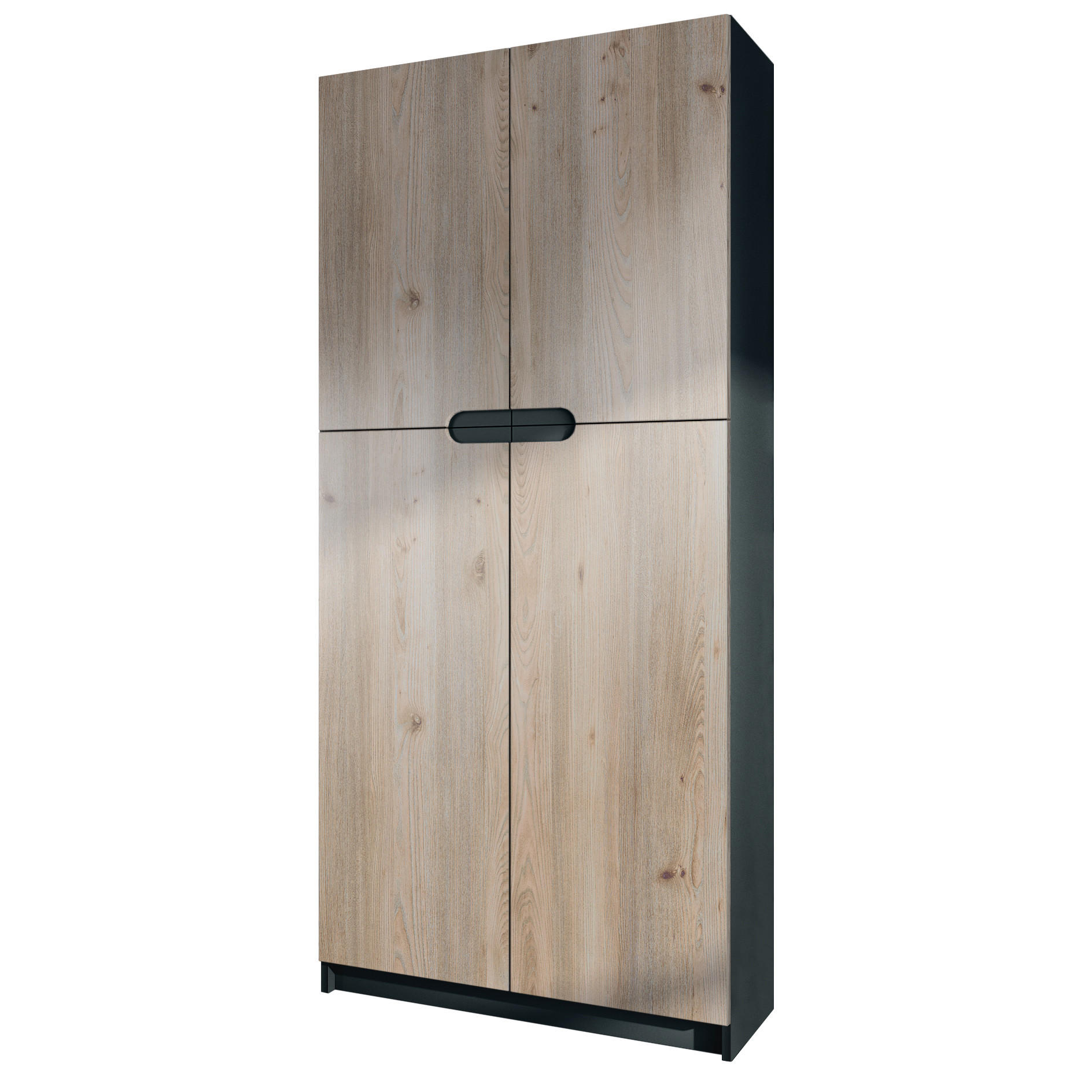 BÜROSCHRANK Logan Fronten in Eiche Nordic - Silbereichenfarben, Holzwerkstoff (82/185/37cm) - Vladon