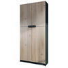 BÜROSCHRANK Logan Fronten in Eiche Nordic - Silbereichenfarben, Holzwerkstoff (82/185/37cm) - Vladon