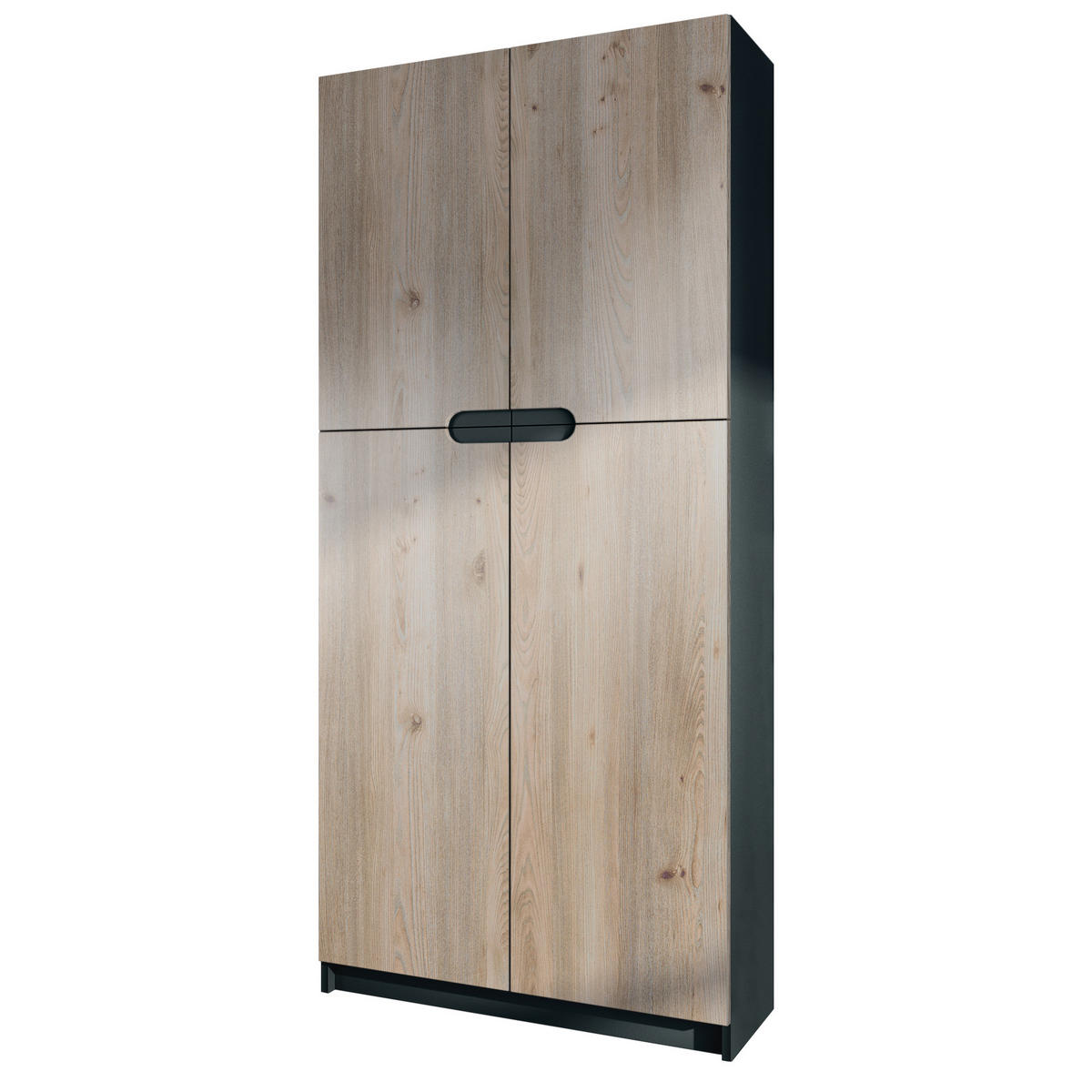 BÜROSCHRANK Logan Fronten in Eiche Nordic - Silbereichenfarben, Holzwerkstoff (82/185/37cm) - Vladon