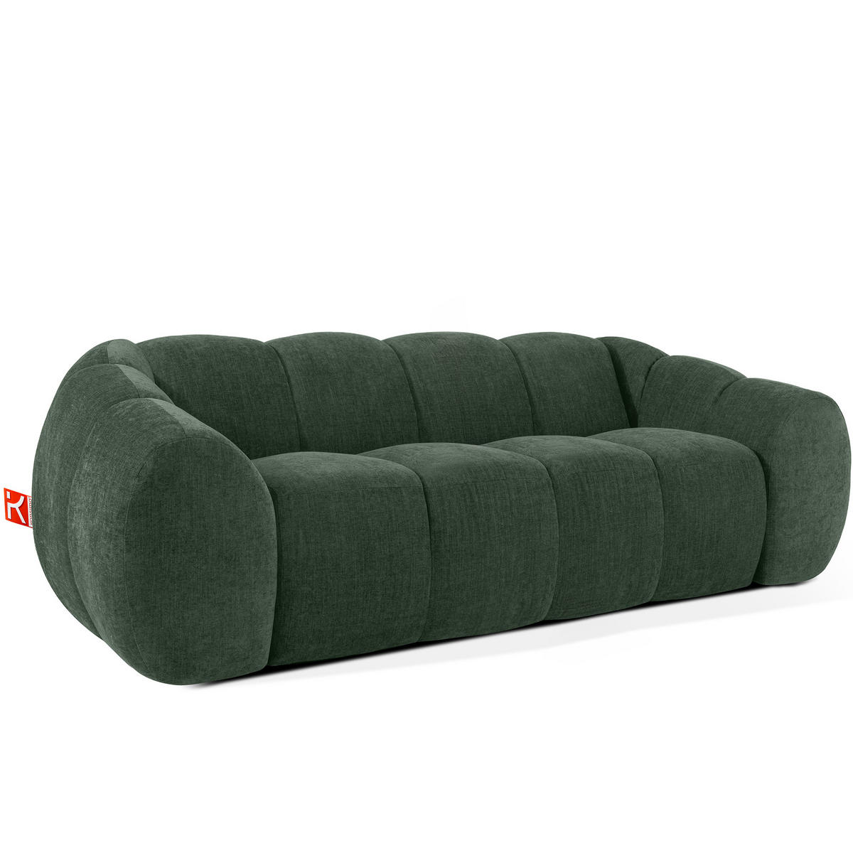 3-SITZER SOFA FLAVA, Dunkelgrün - Dunkelgrün, Holz/Holzwerkstoff (240/76/100cm) - KONSIMO®