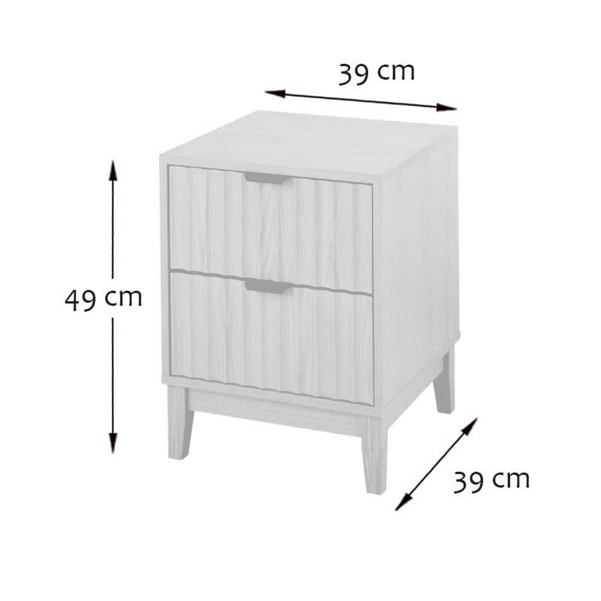 NACHTTISCH mit 2 Schubladen - bologne 40/40/52 cm - Eschefarben, Holzwerkstoff (40/52/48.5cm) - Calicosy