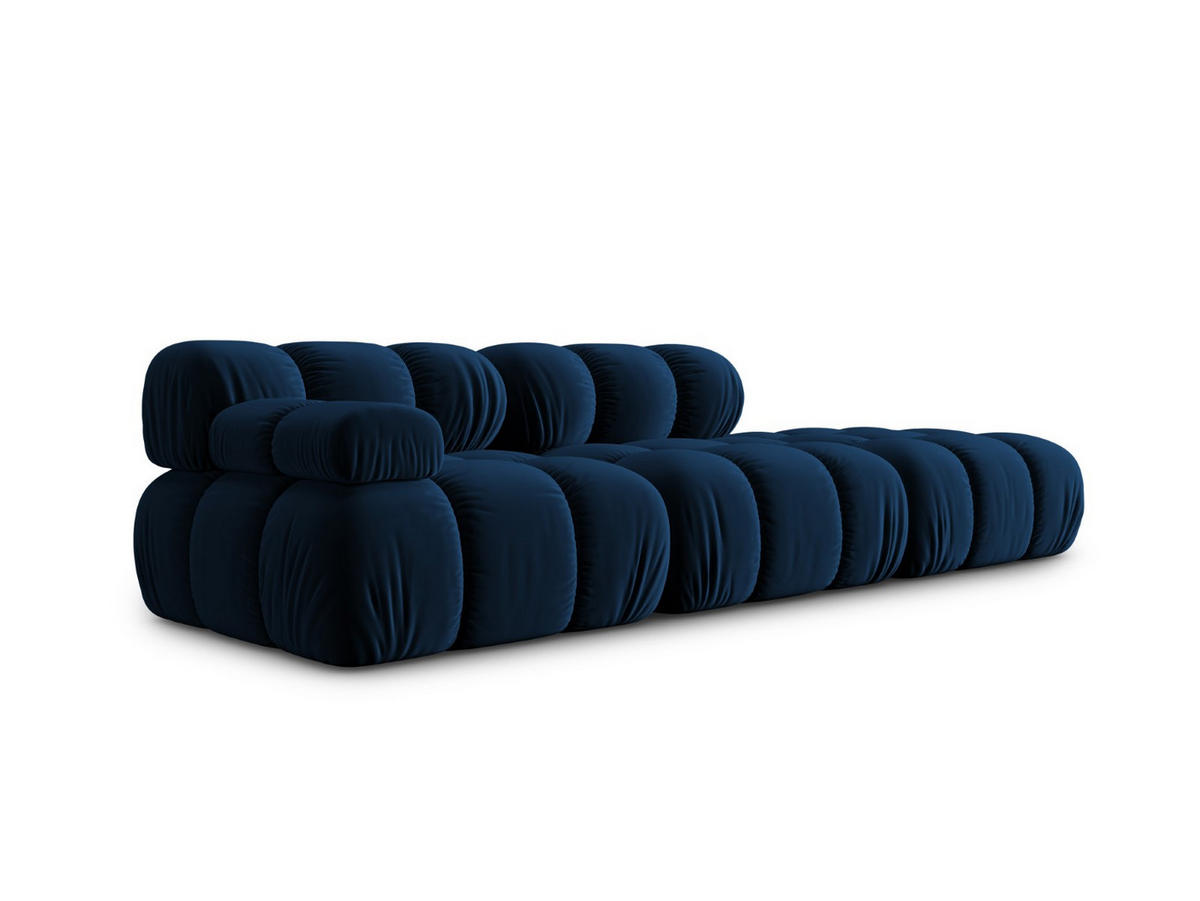 MODULARES-SOFA rechts Bellis aus Samt königsblau 4 Sitzplätze - Blau, Textil (94/63/282cm) - Micadoni