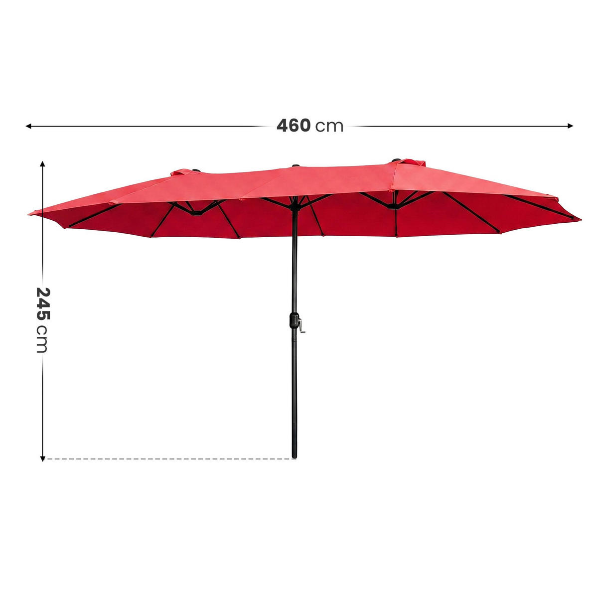 SONNENSCHRIM Rot 245/460 cm - Rot/Schwarz, Metall (460/270cm) - Akord
