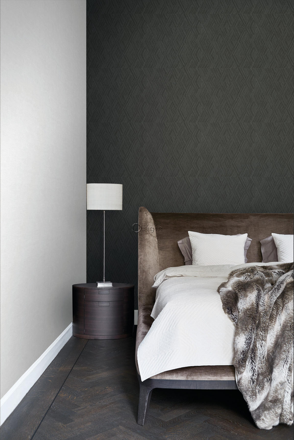 TAPETE 3D-Muster 50 x 900 cm - Schwarz, Papier (50/900cm) - Origin Wallcoverings
