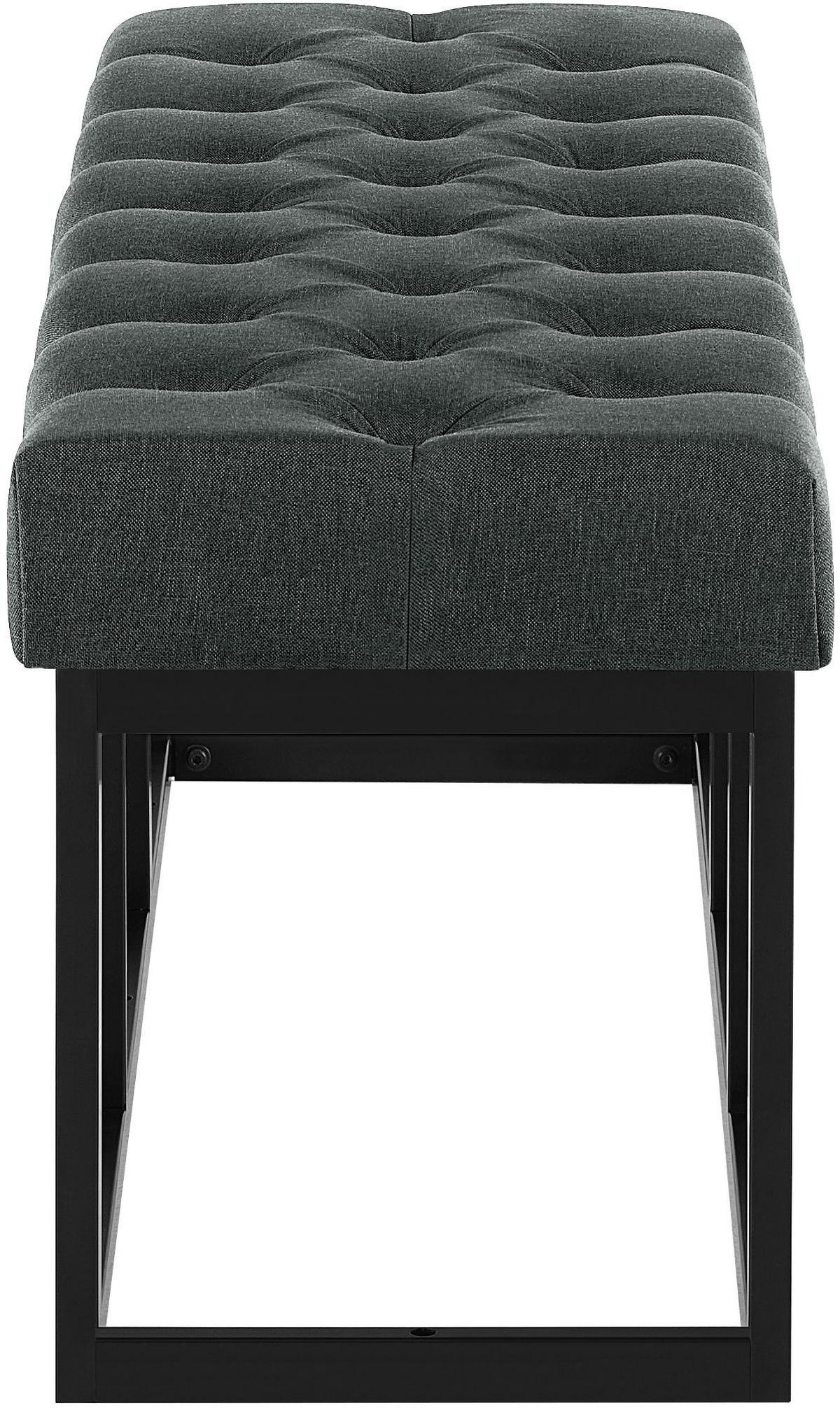 SITZBANK 120/38 cm Stoff Dunkelgrau - Dunkelgrau/Schwarz, Textil/Metall (120/46/38cm) - CLP