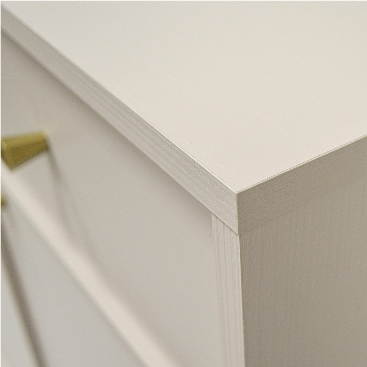 KOMMODE FLOREN, Creme/Gold - Creme, Holzwerkstoff/Metall (83.6/93.5/40.8cm) - KONSIMO®