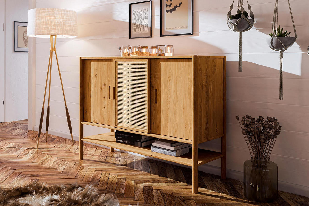 KOMMODE INA Wildeiche - Alteiche, Holz (142/101/46cm) - byoak