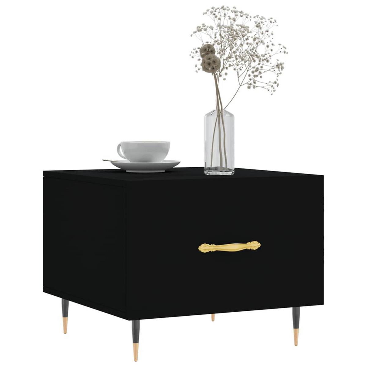 COUCHTISCHE 2 Stk. Schwarz 50x50x40 cm Holzwerkstoff - Schwarz, Holzwerkstoff (50/50/40cm) - furnicato
