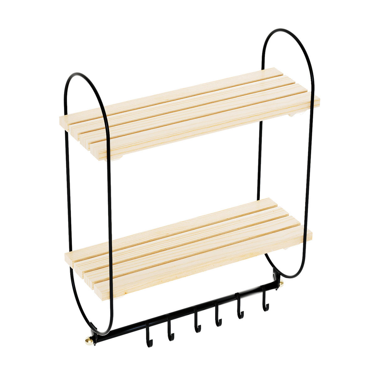 WANDREGAL Pielavesi - Schwarz/Naturfarben, Holz/Metall (40/47/16cm) - [en.casa]