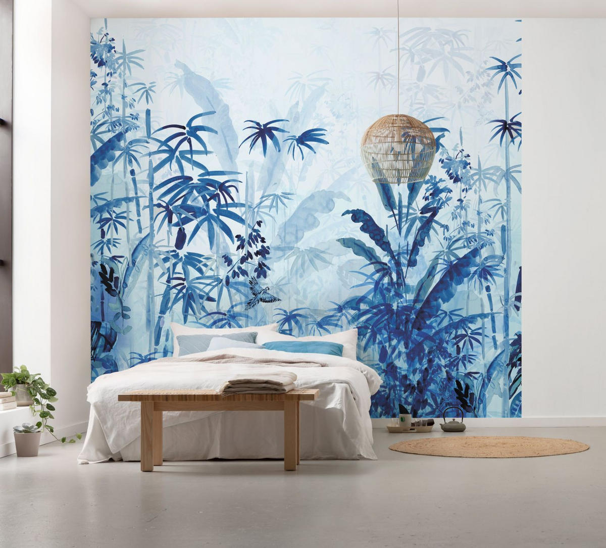 FOTOTAPETE Dschungel 300 x 280 cm - Blau, Papier (300/280cm) - Sanders & Sanders
