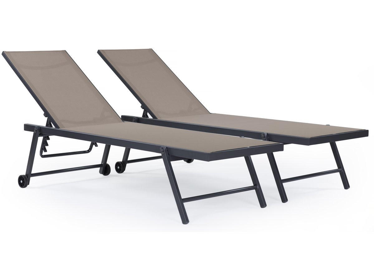 SONNENLIEGE jolia Grau / Maulwurf - Grau, Metall (61/103/160cm) - Habitat Garten