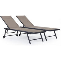 SONNENLIEGE jolia Grau / Maulwurf - Grau, Metall (61/103/160cm) - Habitat Garten