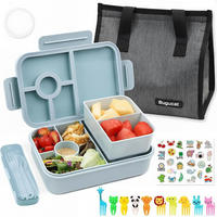 BROTDOSE mit Fächern 1300ML Set hellblau - Hellblau, Kunststoff (15/5.5/22cm)