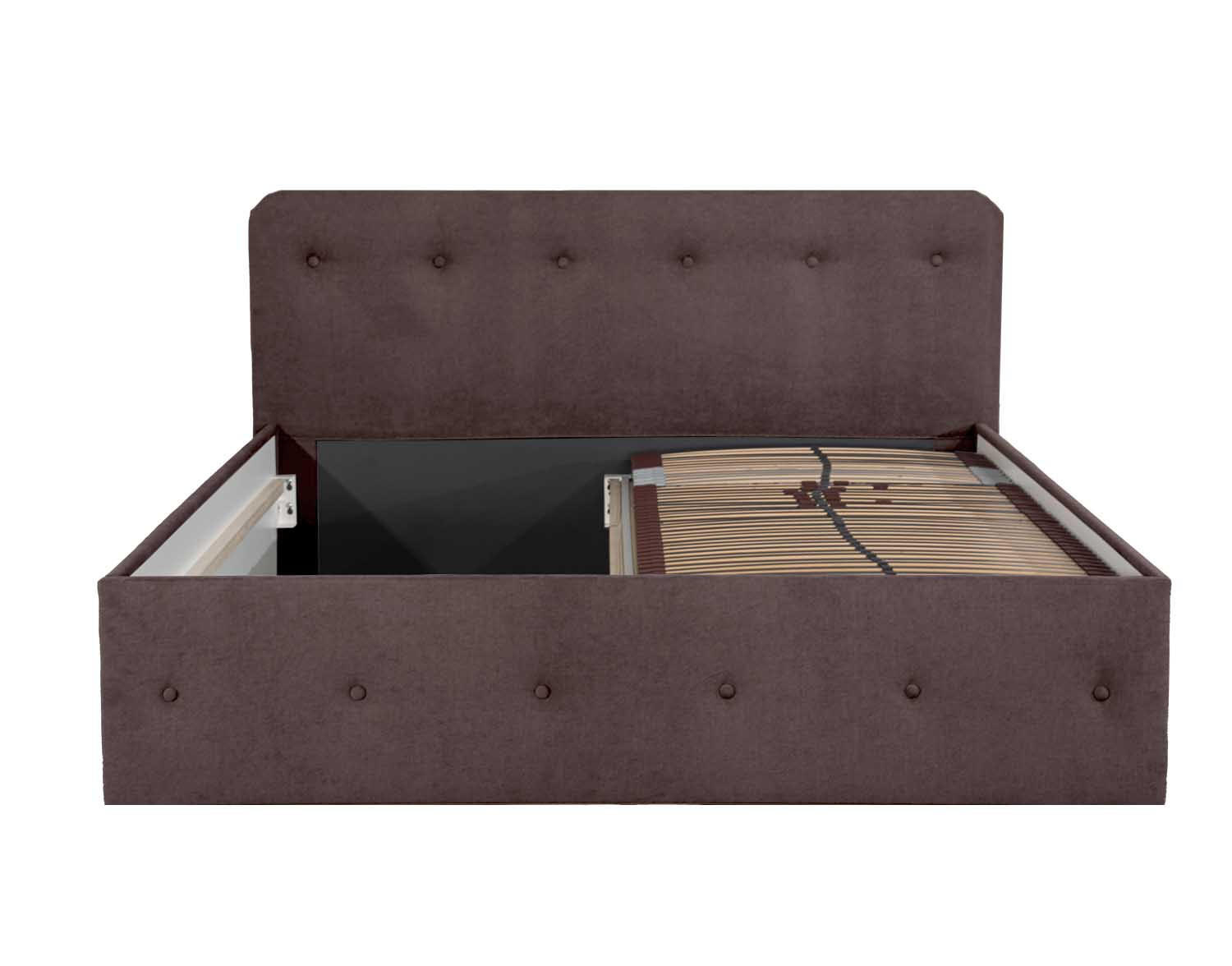 POLSTERBETT Luxi Braun 140 x 200 x 40 cm Stauraum ohne hydraulische Funktion Mit hochwertiger Matratze H2 (bis 100 kg) und Lattenrost - Braun, Holz (140/200cm) - Halmon Schlafkomfort Betten 