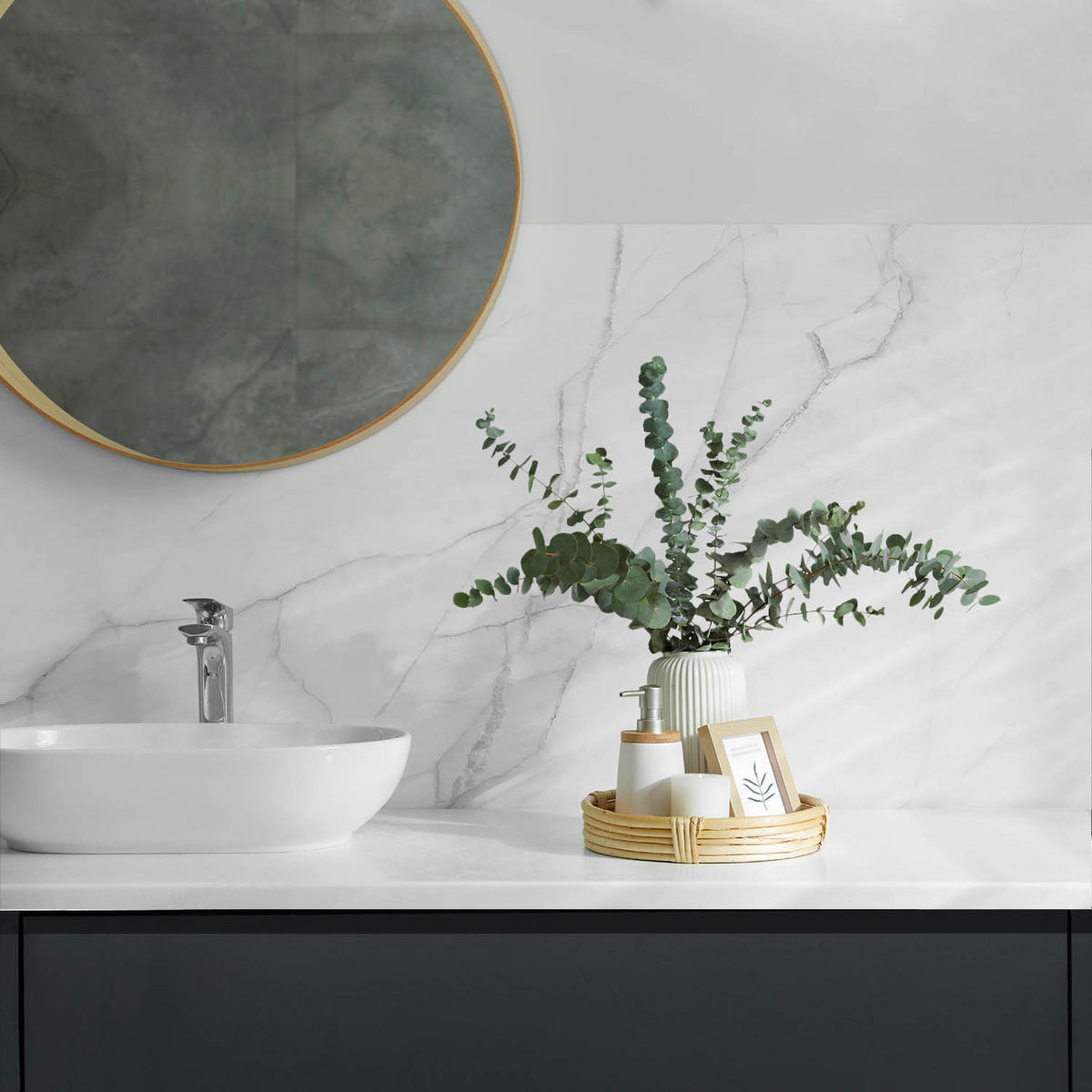 WANDPANEEL 120x60 cm selbstklebend Aurina - Weiß/Grau, Kunststoff (60/1.6/120cm) - Wallfluent